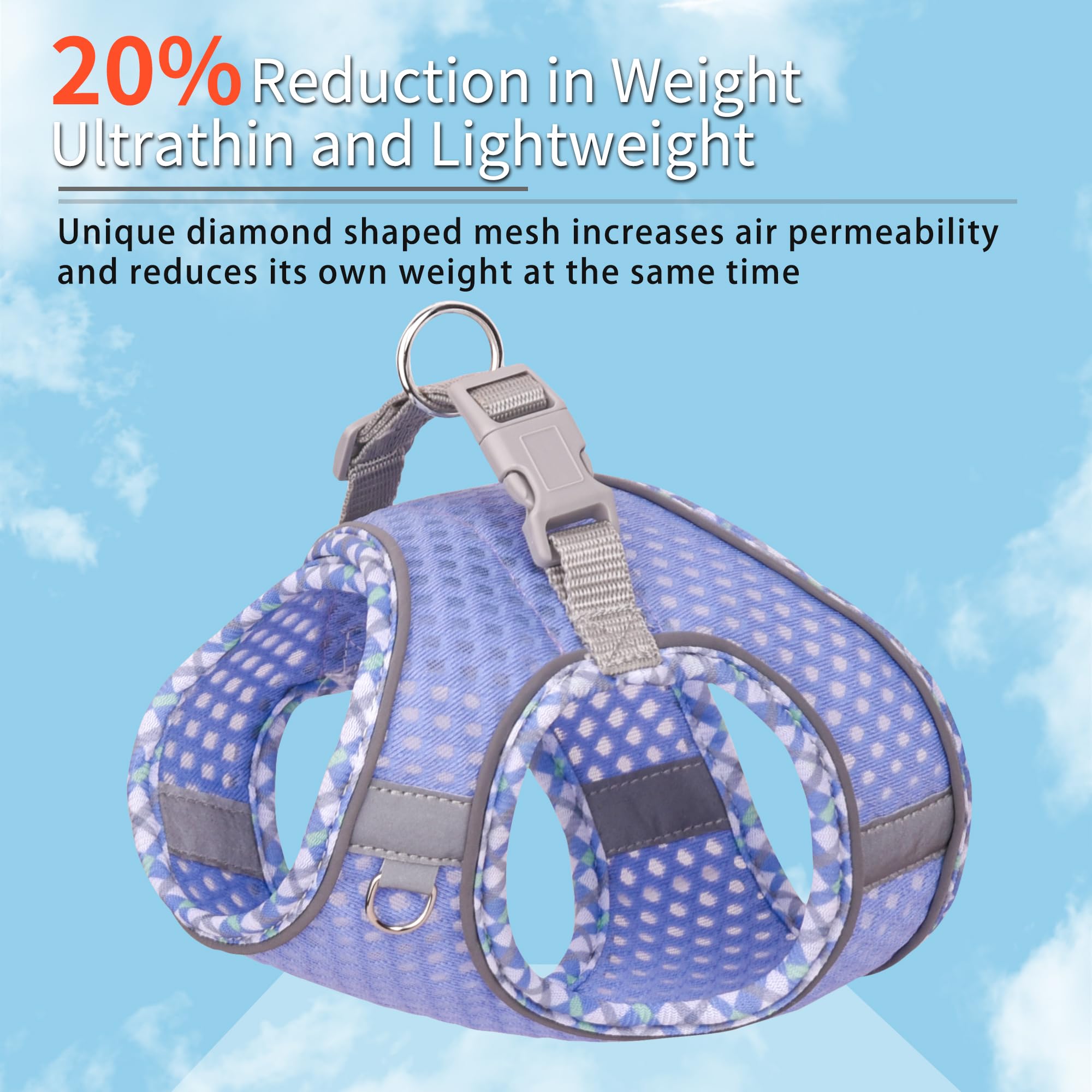 Joypaws Tiny Dog Harness, All Weather Diamond Mesh, Reflective Stripes, No Pull Step In Lightweight Vest Harness For Puppy, Smal
